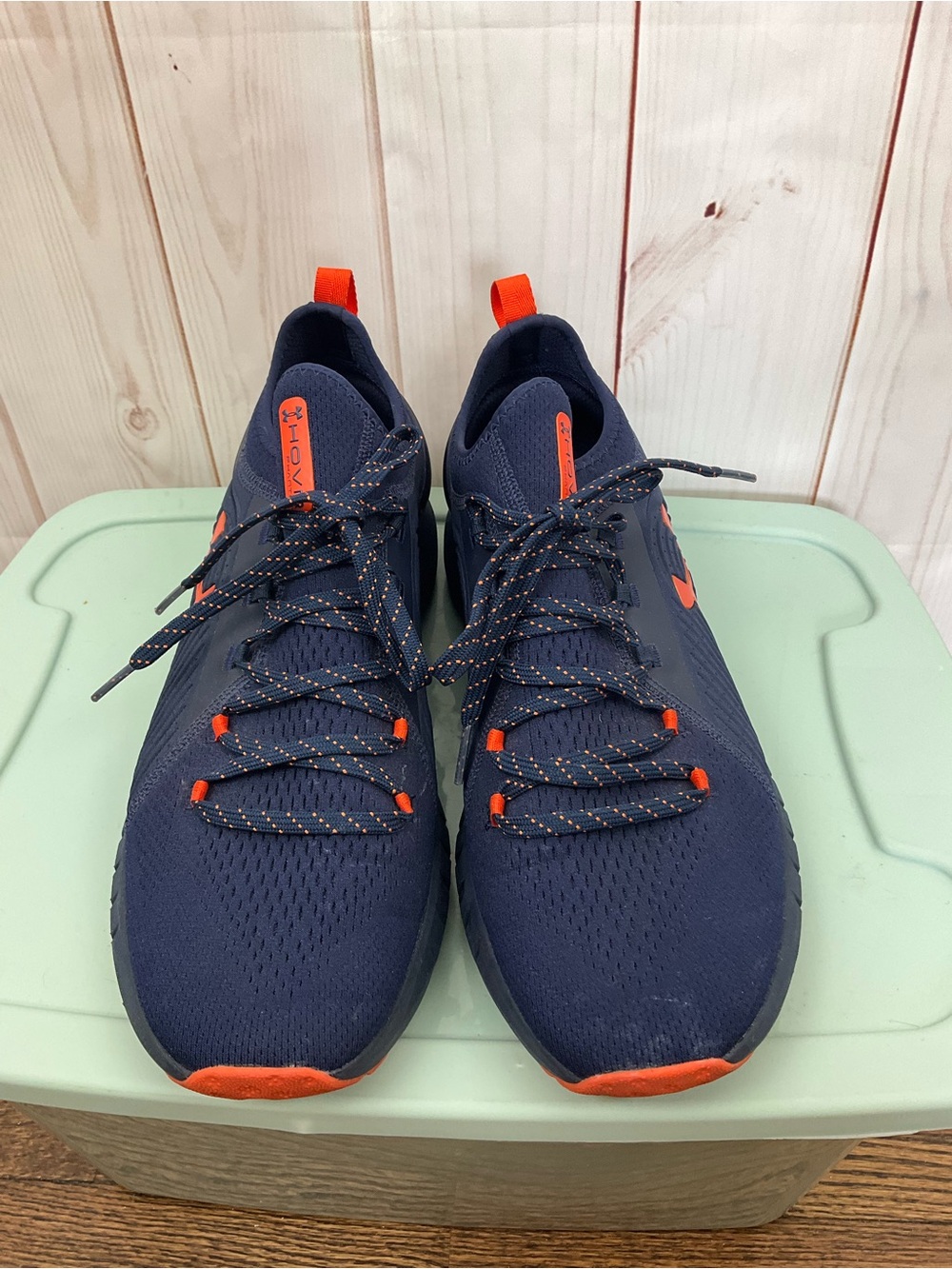 Under Armour HOVR Auburn Men's Navy Athletic Trainers with Orange Trim - Picture 5 of 9